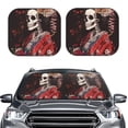 thumbnail image 2 of Salouo Geisha Skeleton With Flowers Pattern Car Windshield Sun Shade Foldable | Front Windshield Shade for Sun, Heat and UV Rays | Interior Sun Protection-Medium, 2 of 6