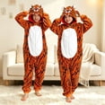 thumbnail image 2 of GiLiling Kids Boys and Girls Animal Tiger Jumpsuit Dress-Up Outfit with Tail for Halloween Costumes Easter (Brown, 18-24 Months), 2 of 4