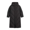 thumbnail image 2 of Black and Friday Clothing Sales Idoravan Women's Quilted Puffer Coat,Fall Fashion Women Casual Comfortable Zipper Drawstring Pocket Long Sleeve Parkas Black S, 2 of 5