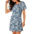 thumbnail image 2 of Sikiie Sunflowers Print Women's Short-sleeved Nightdress, Round Neck Pullover Nightdress Pajamas Summer Home Wear, 2 of 6