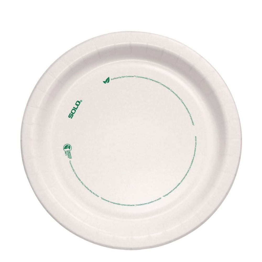 8.5 in. Diameter ProPlanet Seal Compostable Paper Dinnerware Plate - White (500/Carton)