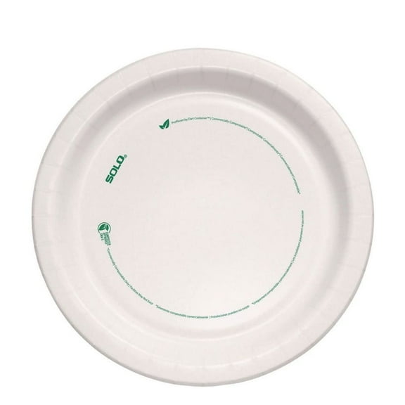SOLO OFMP9-PLANET 9 in. Diameter ProPlanet Seal Compostable Paper Dinnerware Plate - White (250/Carton)