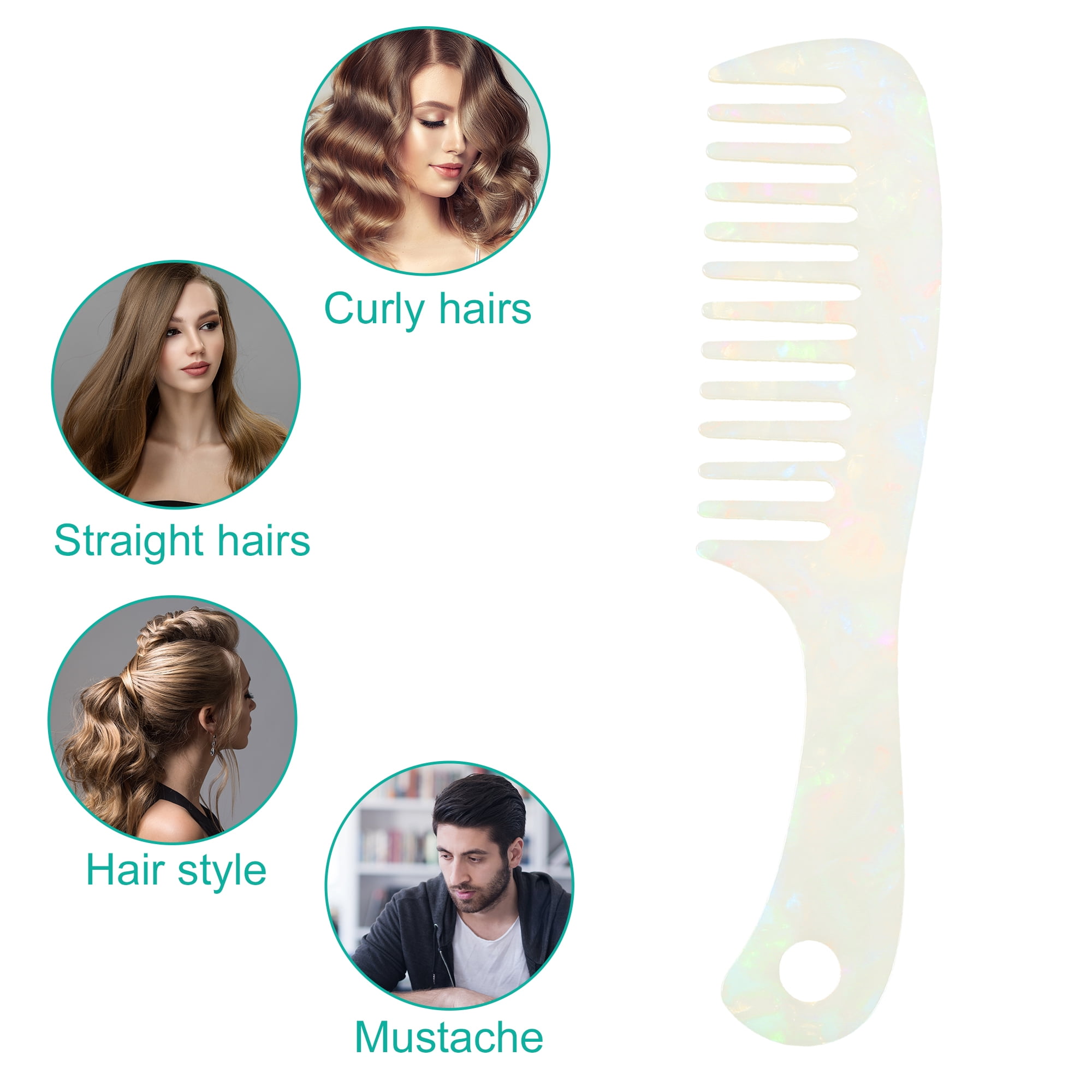 Unique Bargains 1 Pc Hair Comb Wide Tooth Hair Supplies for Wet and Dry Multicolor