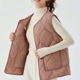 thumbnail image 3 of Women's Plus Size Quilted Puffer Vest - Button Up Sleeveless Down Jackets Warm Winter Gilet Outerwear, 3 of 5