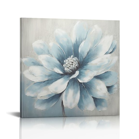 Acheng Flower Bloom Abstract Wall Art: Floral Artwork Painting on Wrapped Canvas for Living Room 12x12 in