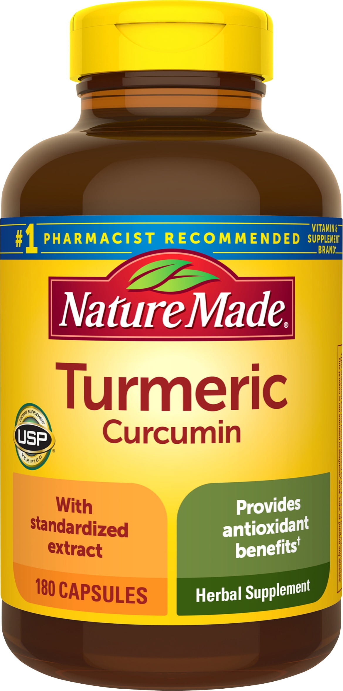 Nature Made Turmeric Curcumin 500 mg Capsules, 180 Count