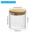thumbnail image 2 of Uxcell 10 oz Glass Jar with Airtight Bamboo Lid Glass Kitchen Container Clear Food Storage Jar 2 Pack (7.8x7.8cm), 2 of 6