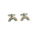 thumbnail image 1 of Bey-Berk International J276 Rhodium Plated Rainbow Cufflinks - Multi Color, 1 of 1