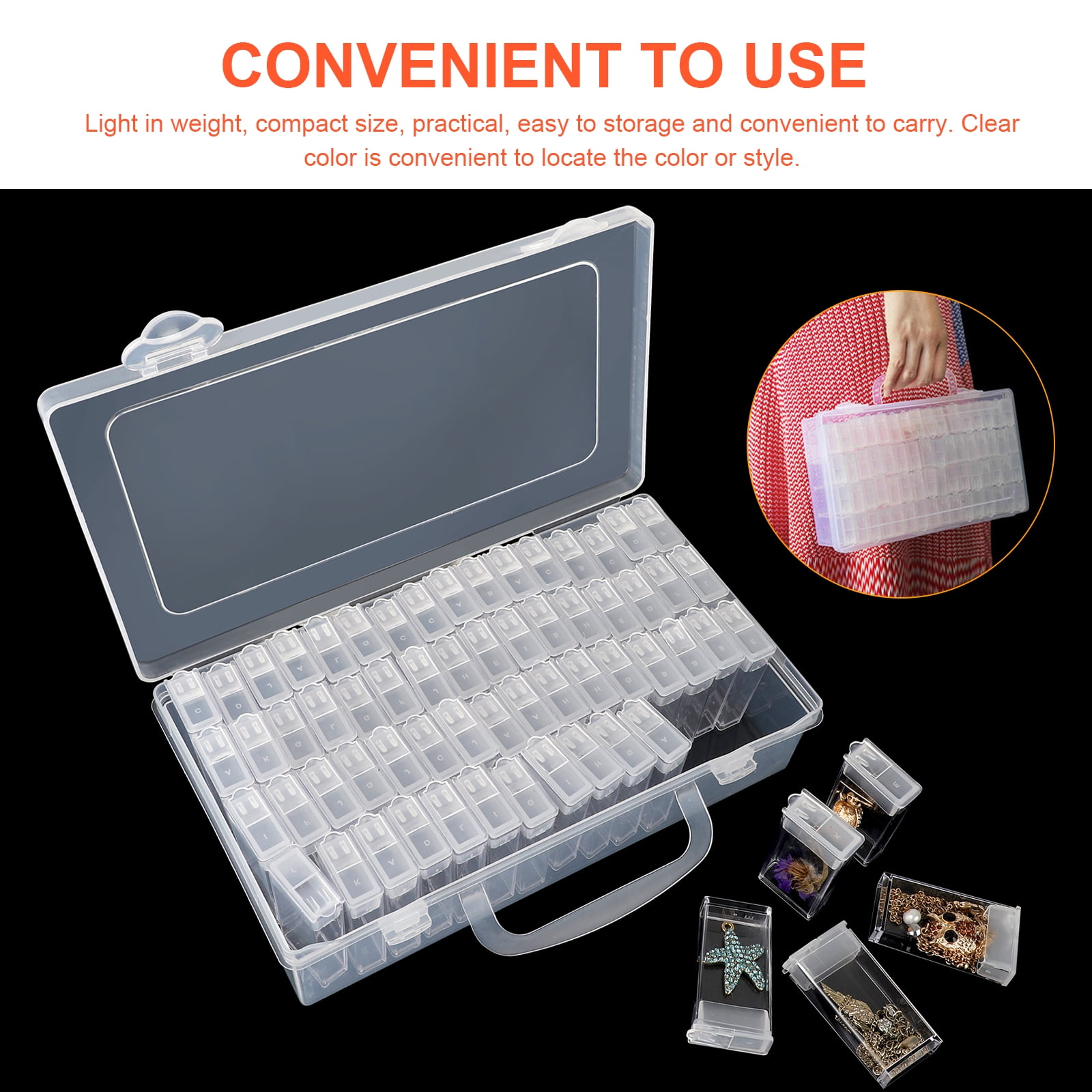 8/28/56 Grids 5D Diy Diamond Painting Box Organizer Case Diamond Embroidery  Accessories Storage Containers With 40Pcs Tool Kits