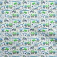 thumbnail image 1 of oneOone Polyester Spandex Green Fabric Kids Vehicle Fabric For Sewing Printed Craft Fabric By The Yard 56 Inch Wide, 1 of 4