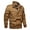 Khaki, variant on IROINNID Men's Long Sleeve Bomber Jacket Short Jacket Solid Color Casual Autumn And Winter Tooling Wind Jacket Coat