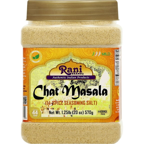 Rani Chat Masala (14 Spice Seasoning Salt) Tangy Indian Seasoning 20oz (1.25lb) 570g PET Jar ~ All Natural | No MSG | Vegan | No Colors | Gluten Friendly | NON-GMO | Kosher | Indian Origin