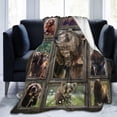 thumbnail image 5 of Bear Blanket Wild Animals Bear Throw Blanket Cool Bear Soft Warm Blanket Lightweight Blankets Flannel Fleece Blankets for Sofa Couch Bed Travel Gift for Kids Adults 80"x60", 5 of 6