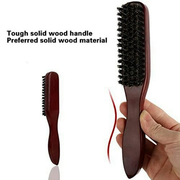 Brush for Smoothing Hair, Boar Hair Brush,for Women and Men Barber Beard Dark Red