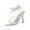White, variant on UTTOASFAY Women Narrow Band Square Toe Sandals Cross Strap High Heels V Shap Shoes White 9(41)