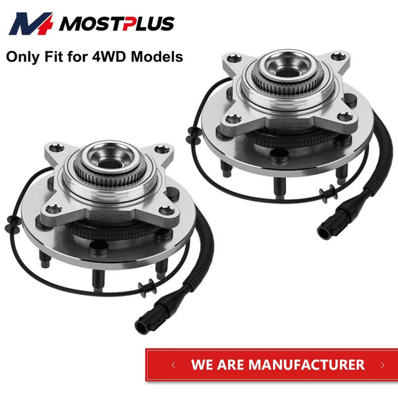 MOSTPLUS 2X Front Wheel Bearing & Hub Assembly for Ford F150 Lincoln Mark LT w/ABS 4x4