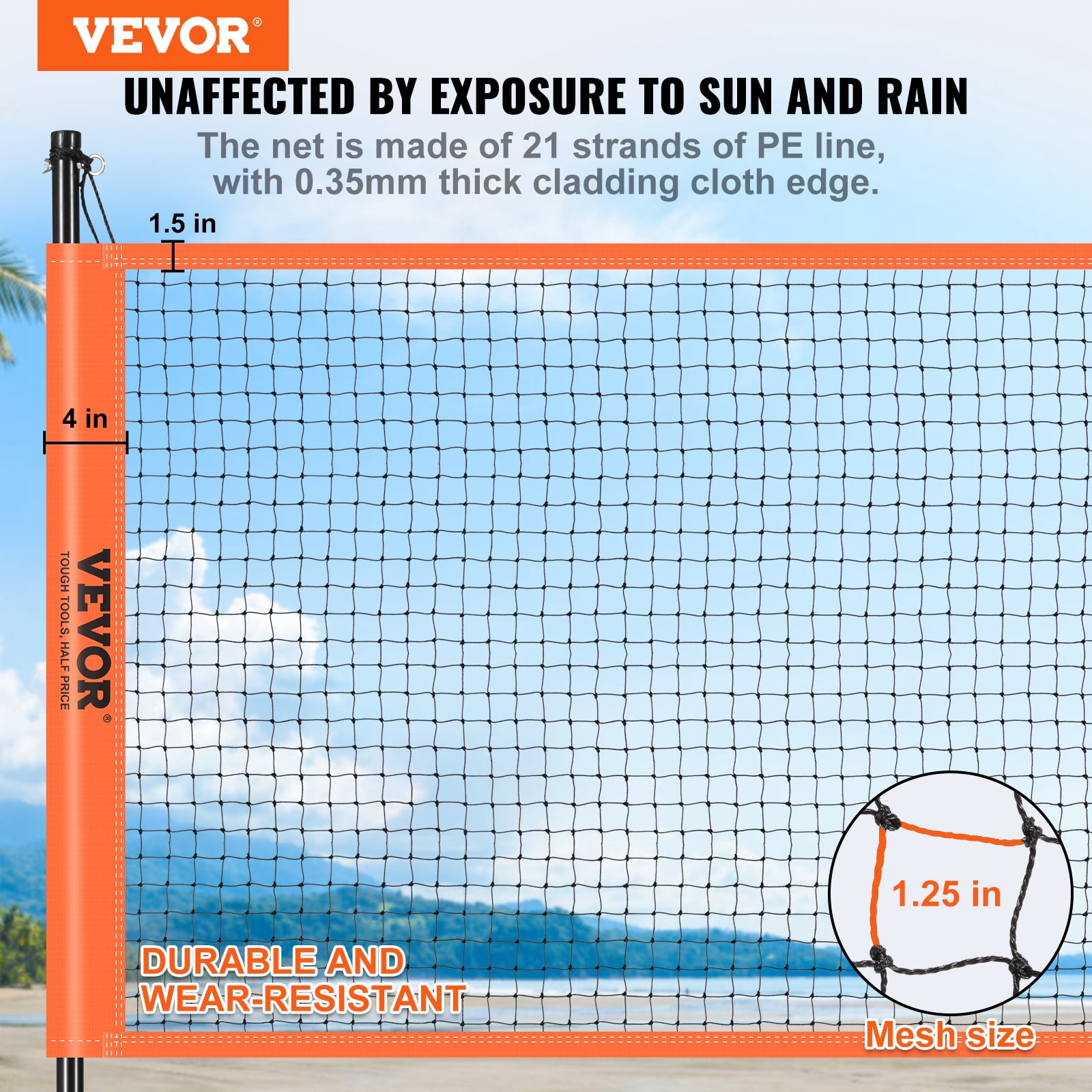VEVOR Volleyball and Badminton Set, Outdoor Portable Badminton Net, Adjustable Height Steel Poles, Professional Combo Set with PVC Volleyball, Pump, Carrying Bag, Plastic Badminton Easy Setup