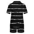 thumbnail image 4 of HUJlwoi Button down Pajamas Sets Stripe 2 Piece Pj Sets Short Sleeve Pocket Sleepwear Shorts Lounge Sets Classic Printed Summer Nightwear, 4 of 5