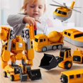 thumbnail image 2 of MACTANO Magnetic Engineering Vehicle Assembled Car Educational Toys with Storage Box for Kid Yellow, 2 of 7