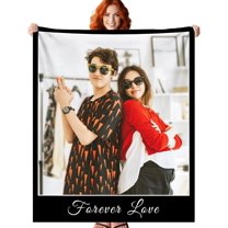 Custom Blanket with Photos Text, Personalized Blanket with Pictures Aniversary Gifts for Mom, Dad,Families,Boyfriend,Girlfriend,Kids, Christmas Blanket.
