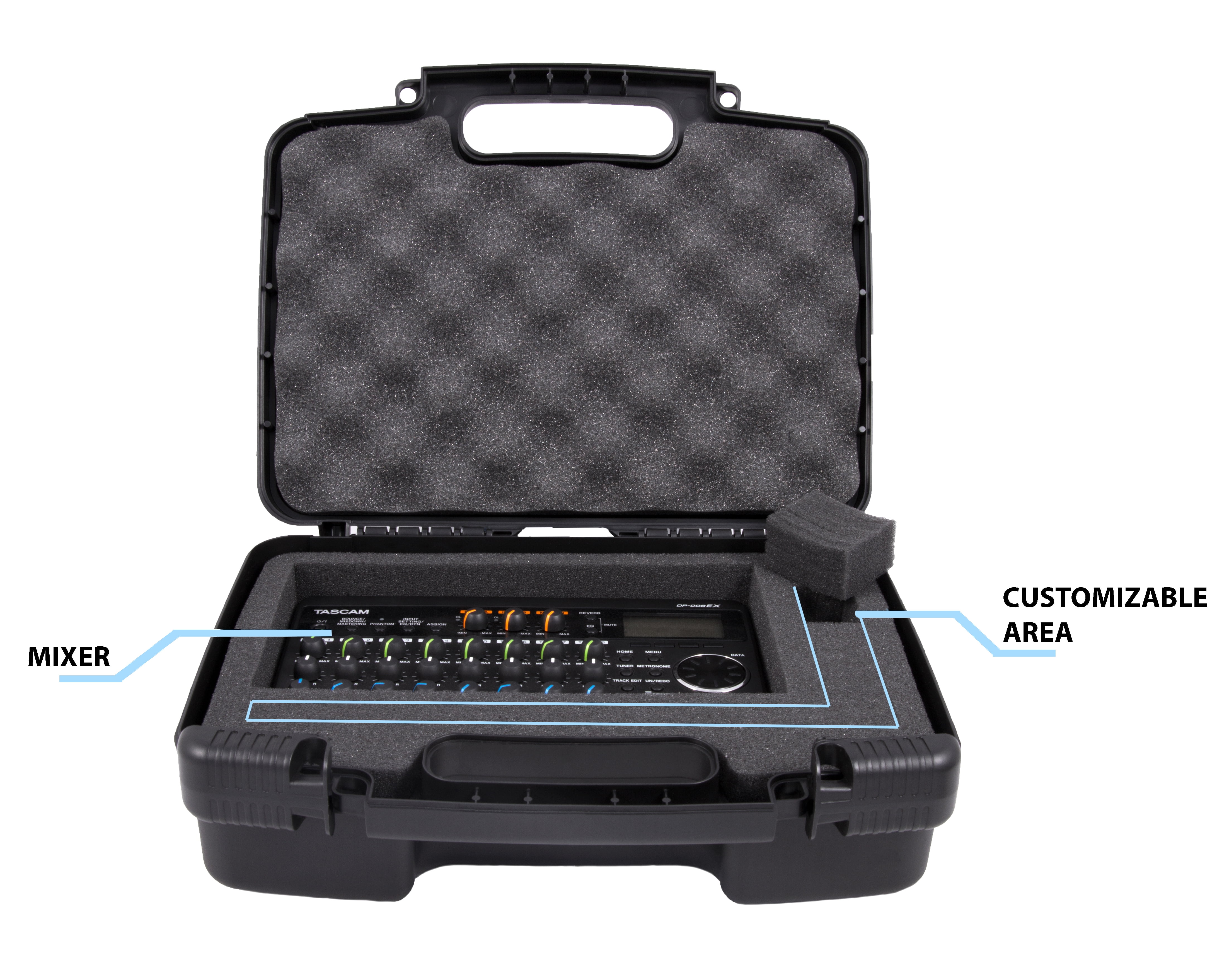 Rubix22 Go Mixer Pro and More in Foam Audio Equipment Case fits Roland VT-4