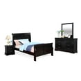 thumbnail image 2 of Bella Esprit 4-piece Traditional Solid Wood Full Sleigh Bedroom Set in Black, 2 of 3
