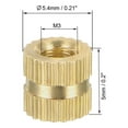 thumbnail image 2 of M3 x 5mm(L) x 5.4mm(OD) Brass Knurled Threaded Insert Embedment Nuts 40 Pcs, 2 of 3