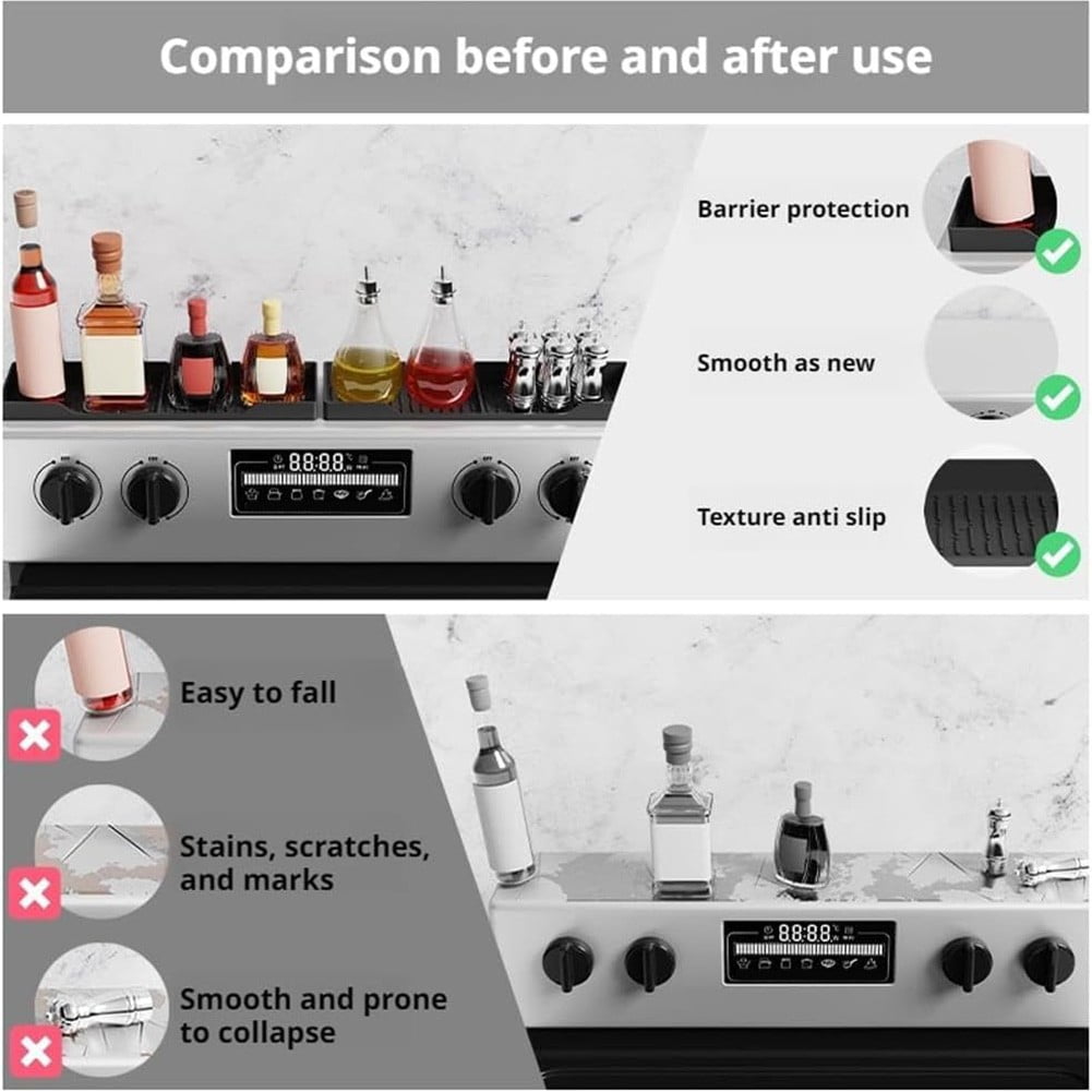 Pack Of 2 Multi-Purpose Silicone Stove Mat: Your Cooktop & Drain Water