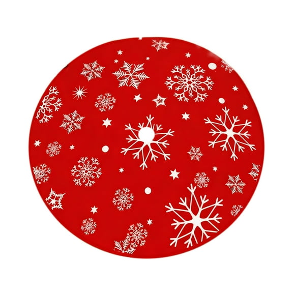 PuSpu 35 In Christmas Tree Skirt With Delicate Print Christmas Tree Bottom Decoration Christmas Indoor Decoration