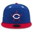 thumbnail image 2 of Men's New Era Blue/Red  Cincinnati Reds 2025 MLB All-Star Game Workout Side Patch 59FIFTY Fitted Hat, 2 of 5