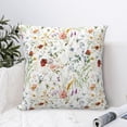 thumbnail image 4 of Pofeuu Wildflower Watercolor Print Double-sided plush pillowcase Square Throw Pillow Covers Pillows Cover for Living Room Bedroom Sofa Couch Cushion Cover（No pillow core）-24"x24", 4 of 7