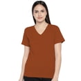 thumbnail image 1 of eloria Women's T-Shirt V-Neck Half Sleeve Casual Top Saffron, 1 of 6