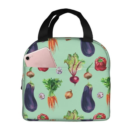 Insulated Lunch Bag for Women Men - onion garlic Eggplant Leakproof Cooler Lunch Box for Women Men  Lunch Tote Bags for Work School Picnic Travel