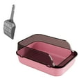 thumbnail image 3 of Cat Litter Box Anti Splashing Kitty Litter Pan Detachable Semi Enclosed Portable Pink, 3 of 8