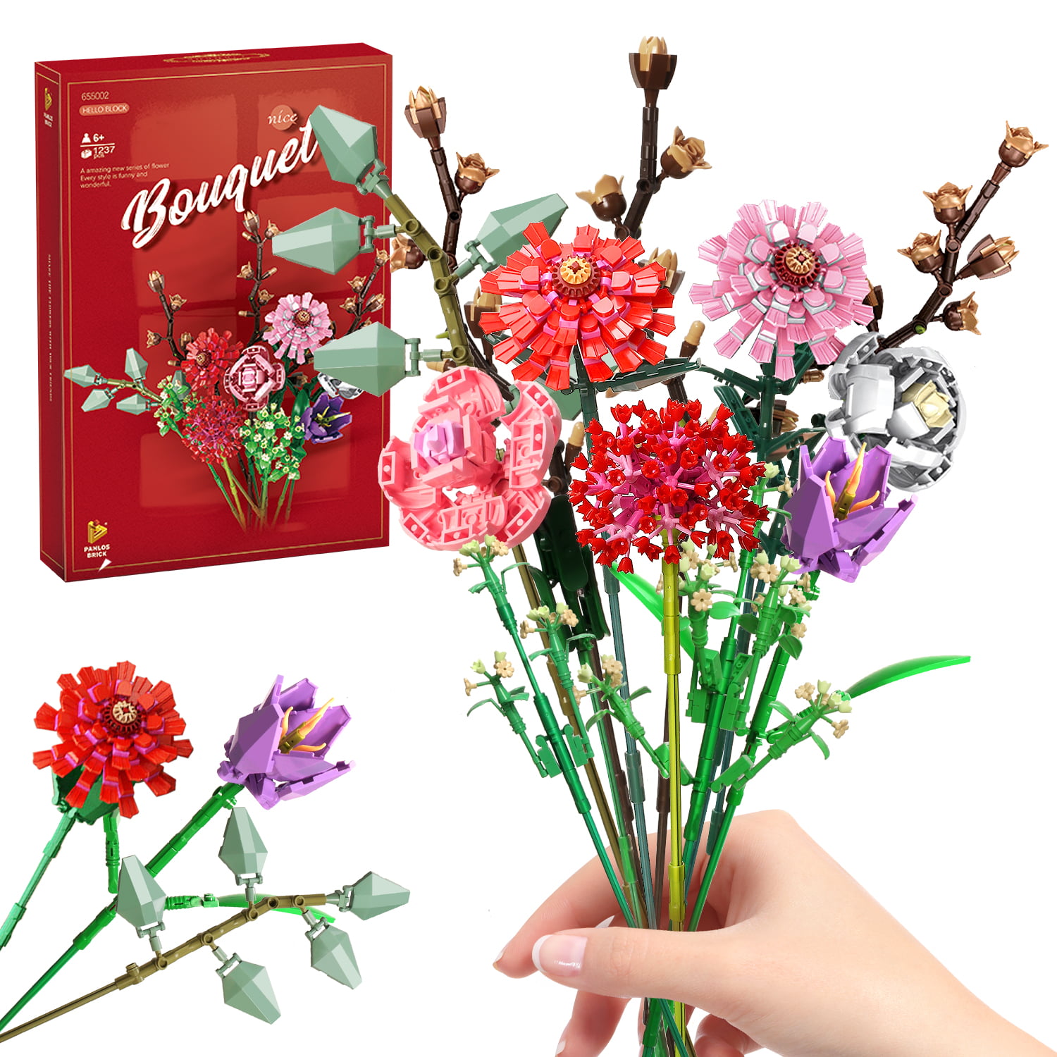 Details about   Vase MOC Building Blocks Set for Flower Bouquet 10280 40461 40460 Brick Toys 