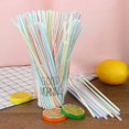thumbnail image 1 of Cribun Flexible Plastic Straws, 300PCS Stripes Multiple Drinking Straws Bendable Straws Bendy Straws, 1 of 6