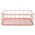 thumbnail image 7 of Desktop Metal Storage Basket Box Iron Grid Tray Net Bins Rose Gold Fruit, 7 of 7