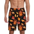 thumbnail image 1 of Balery Thanksgiving Turkey 1 Pantalones cortos de pijama de punto de algodón para hombre con cinturilla y bolsillos-3X-Large, 1 of 6