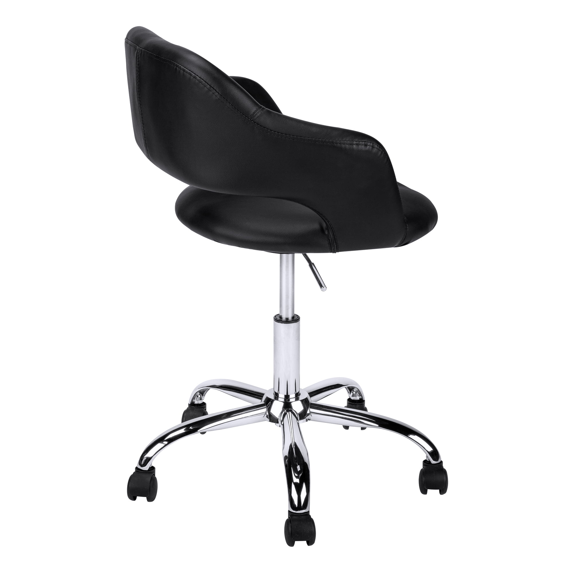 Monarch Specialties Office Chair, Swivel, Ergonomic, Armrests, Work, Black Leather Look
