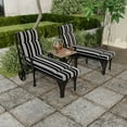 thumbnail image 2 of Jordan Manufacturing 72" x 22" Reeder Black Stripe Rectangular Outdoor Chaise Lounge Cushion with Ties and Hanger Loop, 2 of 14