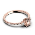 thumbnail image 2 of Minimalist 2.00 Carat Oval Cut Simplistic Morganite And Diamond Moissanite Engagement Ring, Classic Wedding Ring in 10k Solid Rose Gold, Gift For Her, Promise Ring, Anniversary Ring, 2 of 3