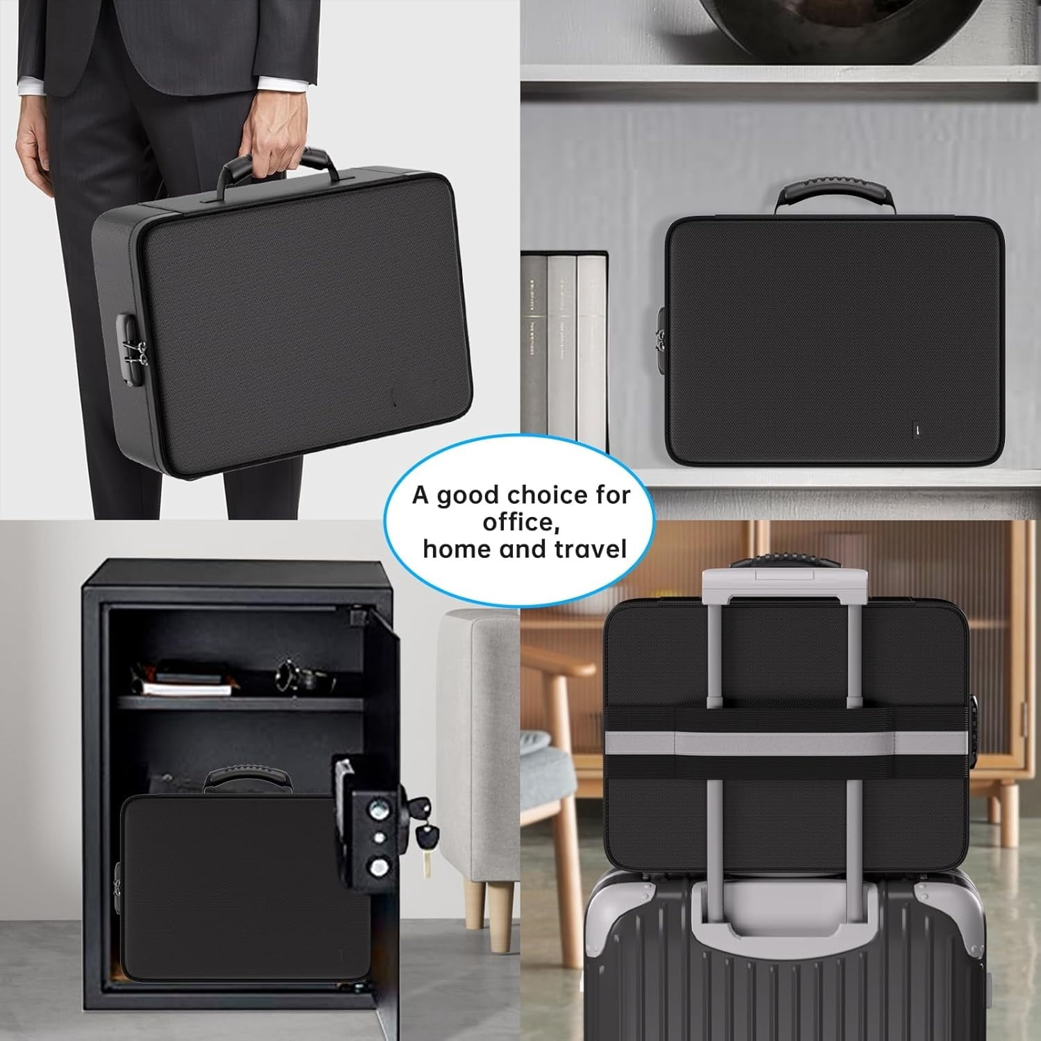 Fireproof Document Box with Lock,5200℉ Soft Case Fireproof Box with 25 Pocket Accordion File Folder,Multi-Layer Fireproof Water Resistant File Organizer Storage for Important Documents,Laptop