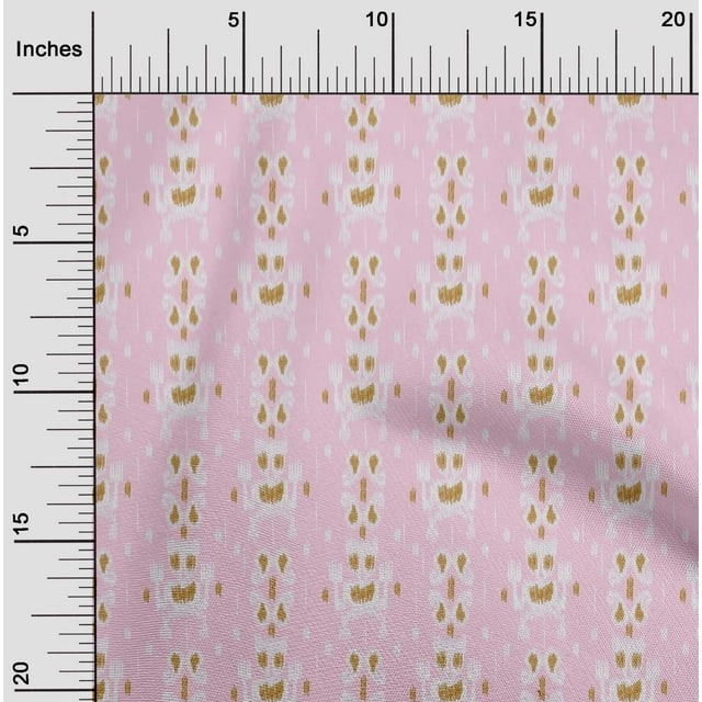 oneOone Tissu Popeline de Coton Imprimé Paisley Ikat Largeur 56 Pouces