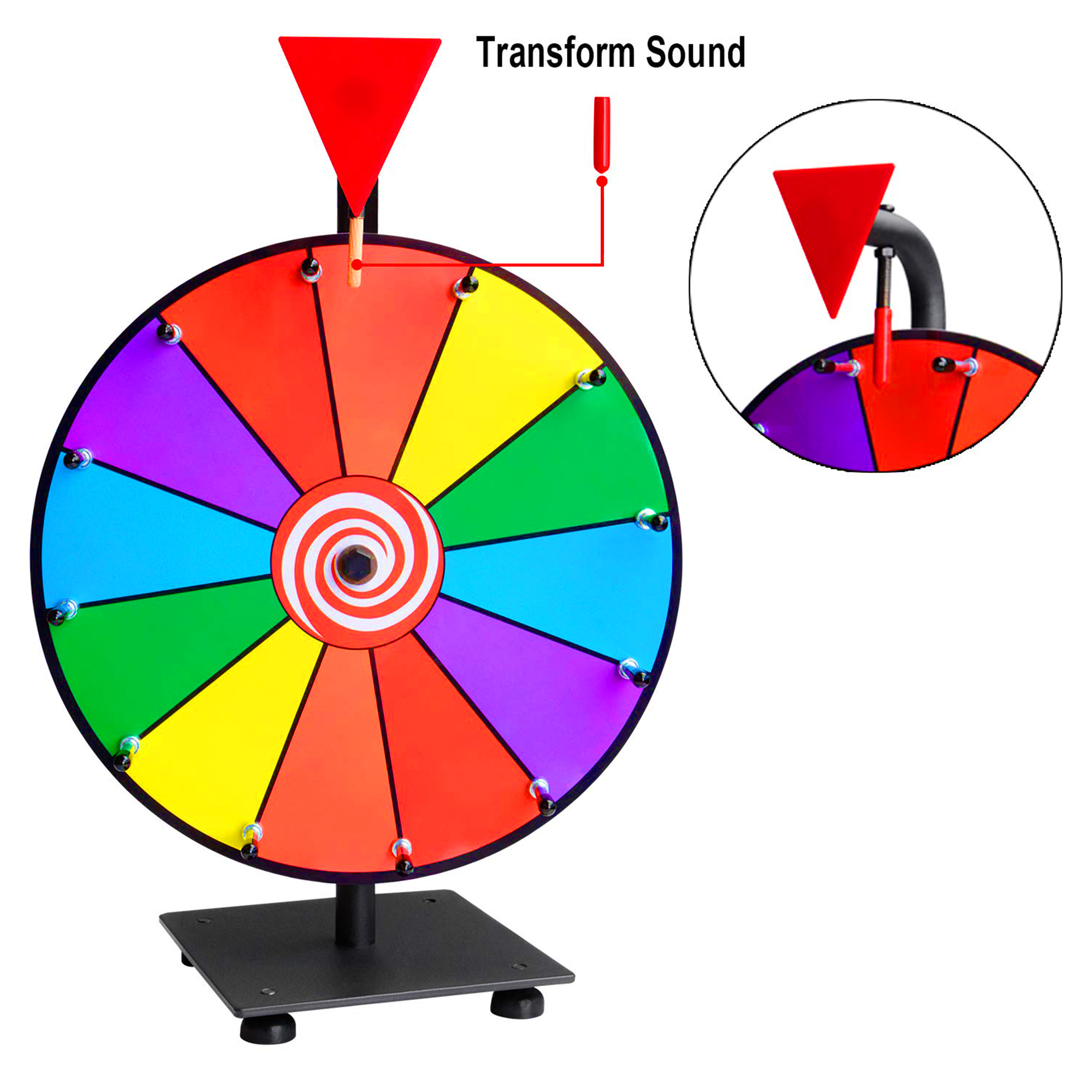 12 Inch Heavy Duty Spinning Prize Wheel - 12 Slots Color Tabletop Roulette Wheel of Fortune - Spin The Wheel with Dry Erase Marker and Eraser Win The Fortune Spin Game for Carnival and Trade Show