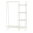 thumbnail image 1 of IRIS USA, Metal Clothing Rack with Wood Shelf, White Marble, 1 of 9