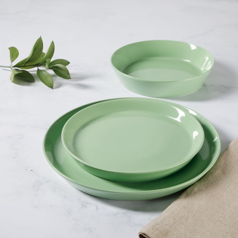 Martha Stewart Everyday Faretta Green 12-Piece Fine Ceramic