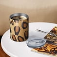 thumbnail image 3 of 12oz Coffee Tumblers Gold and Black Of Leopard Print Stainless Steel Vacuum Insulated Travel Tumbler Coffee Cups Mug with Lid and Straw with Cleaning Brush for Cold & Hot Drinks, 3 of 5