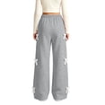 thumbnail image 6 of Edvintorg Girls Sweatpants Cute Bow Knot Elastic Waisted Loose Jogger Solid Color Wide Leg Casual Workout Pant with Pocket Girls Fashion Size 5-15, 6 of 7