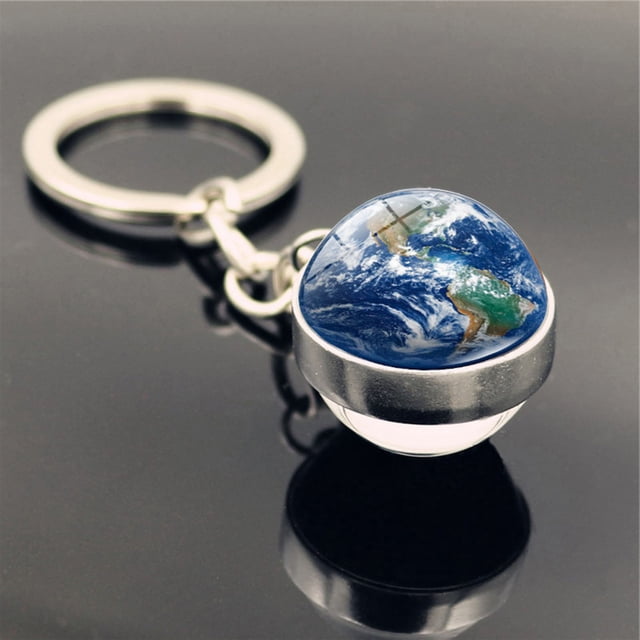 EGNMCR Keychains Solar System Milk y Way Nebula Double Sided Glass Ball Keychain Keychain Keychain