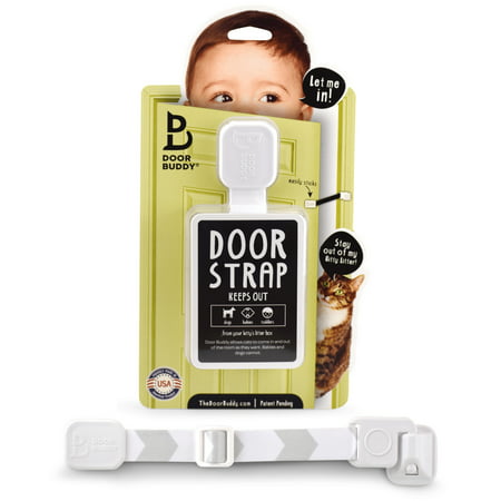 Door Buddy Baby Proof Door Lock - Simpler than Baby Gate with Cat Door - Child Proof (Best Bump Proof Door Locks)